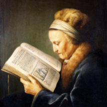 La «Anciana leyendo la Biblia» (1630), de Gerard Dou, es un retrato de la madre de Rembrandt.