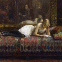 «El artista y su modelo», de Alexei Harlamoff (1842-1922).