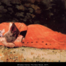 Winslow Homer retrata en 1877 a una joven leyendo. Tituló la acuarela «La nueva novela».