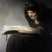 «Anciana leyendo un libro» es un retrato que Rembrandt hace a su madre hacia 1629.