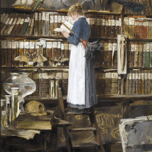 «Sirvienta leyendo en la biblioteca» (c. 1915), de Édouard John Mentha.