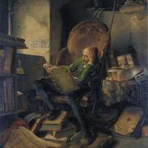 Así imaginó Adolph Schroedter (1805-1875) a «Don Quijote leyendo libros».